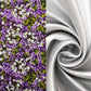 Satin Lined Ponytail Scrub Hat- Violet Flowers