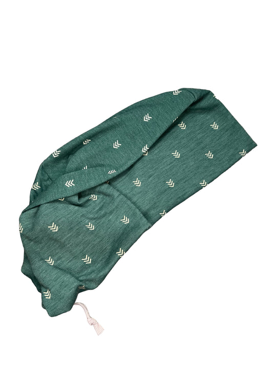 Soft Knit Scrub Hat- Green Chevron