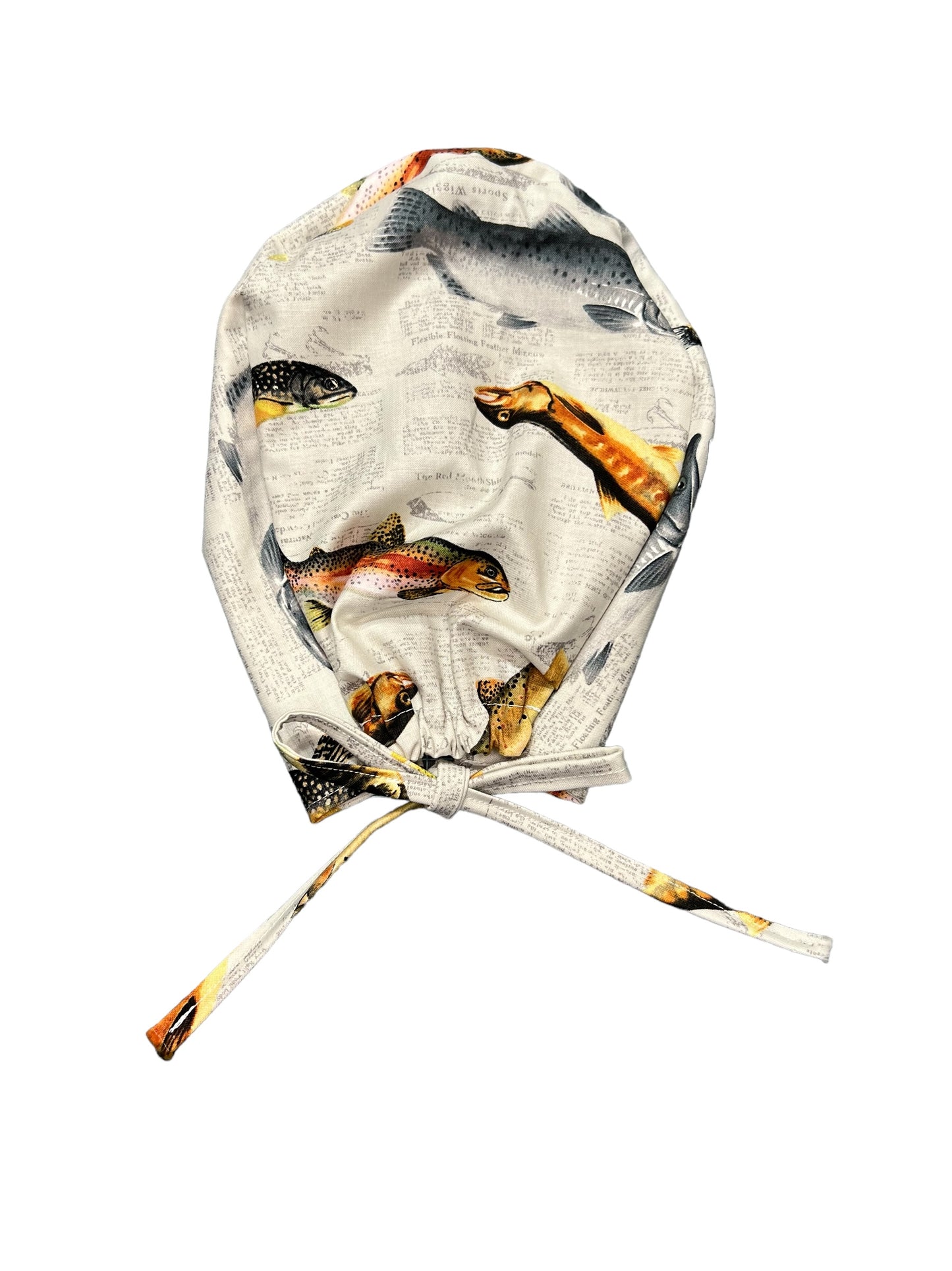 Mens Scrub Hat-Fish on Newspaper