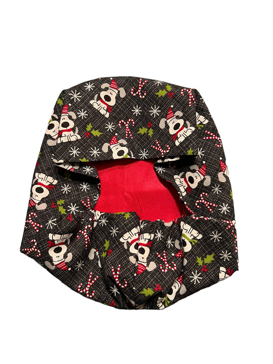 Satin Lined European Scrub Hat-Pups and Candy Canes