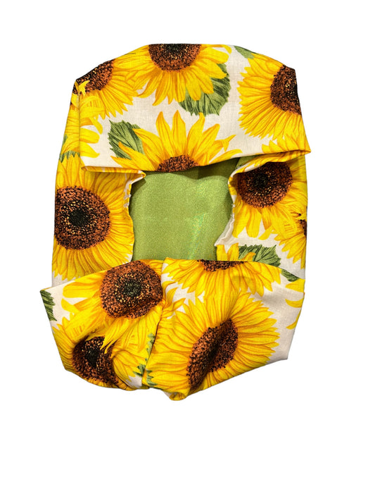 Satin Lined European Scrub Hat- Sunflowers