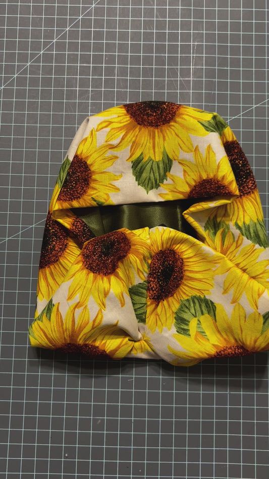 Satin Lined European Scrub Hat- Sunflowers