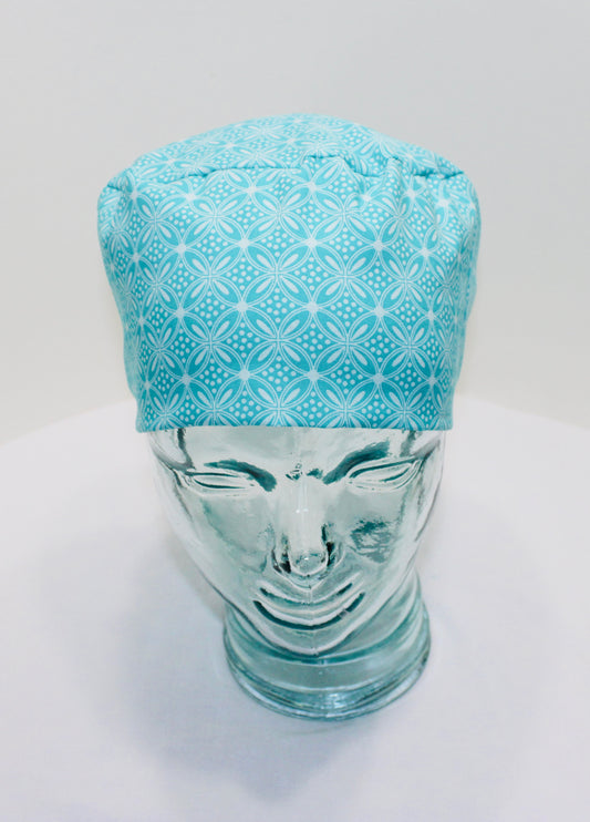 European Scrub Hat- Teal and White - Ava Greys Designs