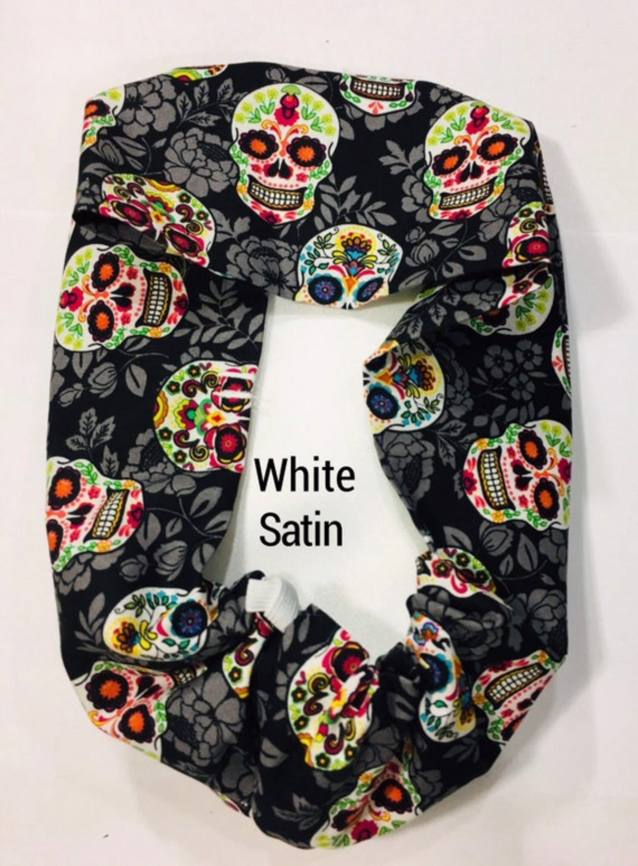 Satin Lined Scrub Hat-Sugar Skull - Ava Greys Designs
