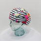 Soft Knit Scrub Hat-Flowers on Stripe - Ava Greys Designs