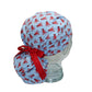 Satin Lined Scrub Hat-Lobsters and Dots
