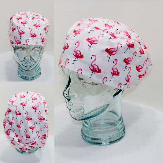 European Scrub Hat-Pink Flamingos - Ava Greys Designs