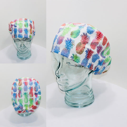 European Scrub Hat-Multicolor Pineapples - Ava Greys Designs