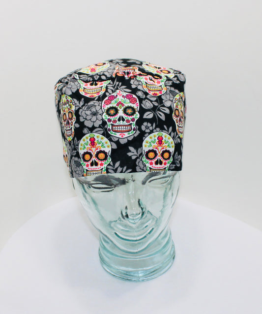 European Scrub Hat-Sugar Skull - Ava Greys Designs