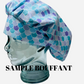 Satin Lined Bouffant Scrub Hat-Flamingos and Pineapples